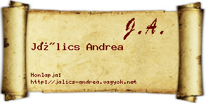 Jálics Andrea névjegykártya