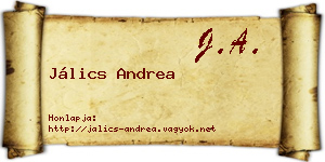 Jálics Andrea névjegykártya